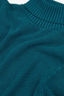 Maglia dolcevita armaturata petrolio