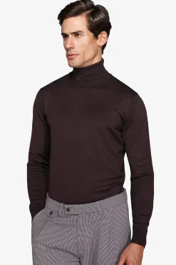 Maglia dolcevita basic marrone