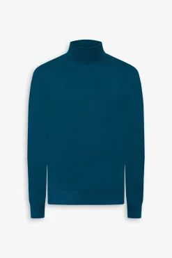 Maglia dolcevita basic petrolio