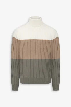 Maglia dolcevita costa piatta salvia