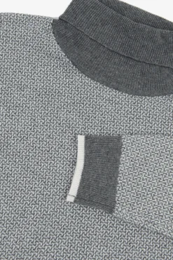 Maglia dolcevita fantasia grigio chiaro