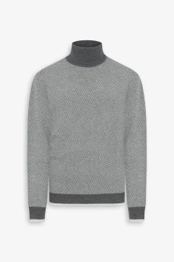 Maglia dolcevita fantasia grigio chiaro