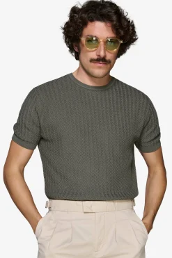 Maglia girocollo armaturata verde