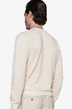 Maglia girocollo armaturata melange sabbia