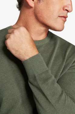 Maglia girocollo armaturata melange verde