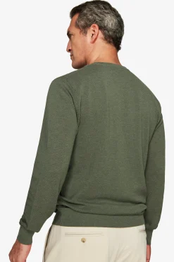 Maglia girocollo armaturata melange verde