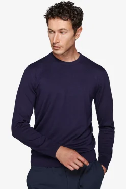 Maglia girocollo basic blu