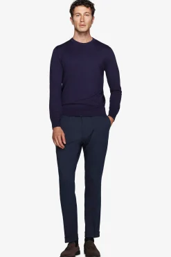 Maglia girocollo basic blu