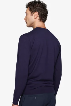 Maglia girocollo basic blu