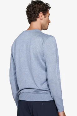 Maglia girocollo basic celeste