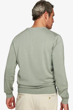 Maglia girocollo basic in cotone verde chiaro