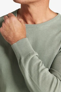 Maglia girocollo basic in cotone verde chiaro