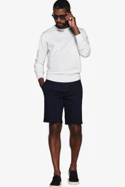 Maglia girocollo basic in cotone panna