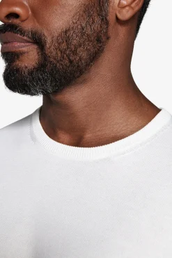 Maglia girocollo basic in cotone panna
