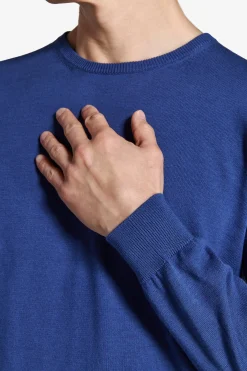 Maglia girocollo basic in cotone royal