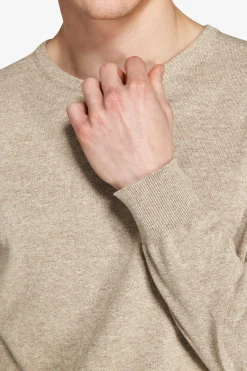 Maglia girocollo basic in cotone tortora