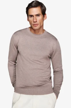 Maglia girocollo basic tortora