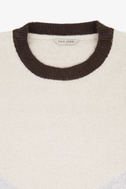 Maglia girocollo block color petrolio