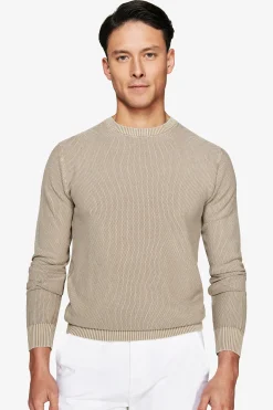 Maglia girocollo chicco riso tortora