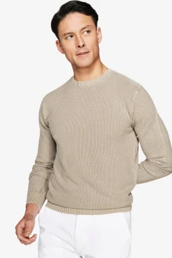 Maglia girocollo chicco riso tortora