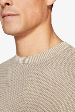 Maglia girocollo chicco riso tortora