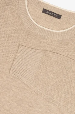 Maglia girocollo effetto melange sabbia