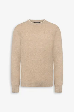 Maglia girocollo effetto melange sabbia