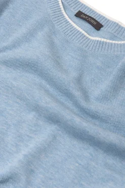 Maglia girocollo effetto melange celeste