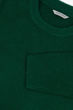 Maglia girocollo effetto termico verde