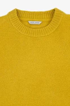 Maglia girocollo effetto termico senape