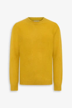 Maglia girocollo effetto termico senape