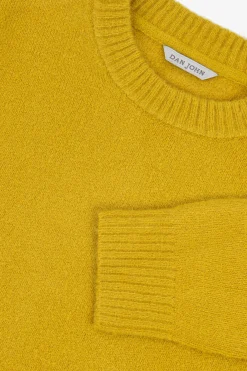 Maglia girocollo effetto termico senape