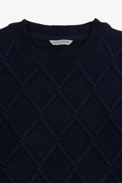 Maglia girocollo fantasia 3D blu
