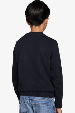 Maglia girocollo rasata blu Kids