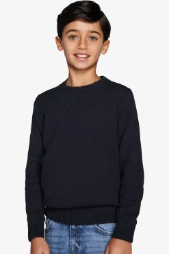 Maglia girocollo rasata blu Kids