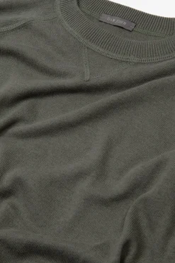 Maglia girocollo taglio felpa verde