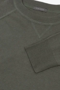 Maglia girocollo taglio felpa verde