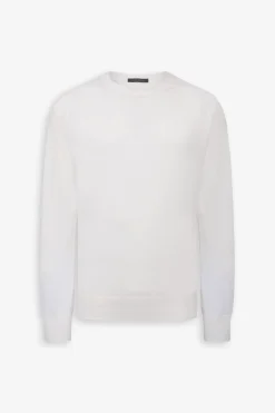 Maglia girocollo taglio felpa panna