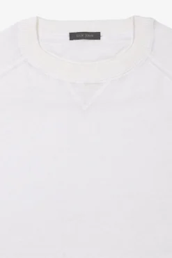 Maglia girocollo taglio felpa panna