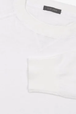 Maglia girocollo taglio felpa panna