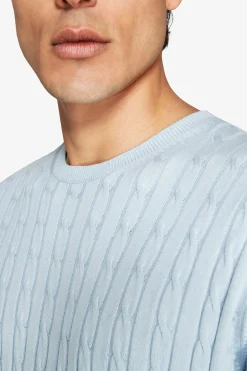Maglia girocollo treccia celeste DNJ