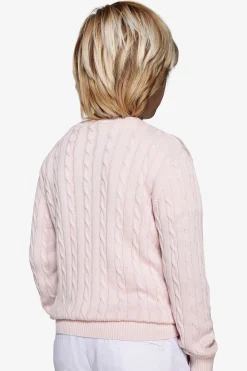 Maglia girocollo treccia rosa Kids