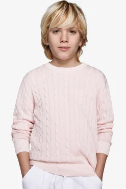 Maglia girocollo treccia rosa Kids