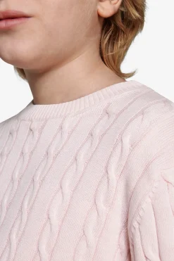 Maglia girocollo treccia rosa Kids