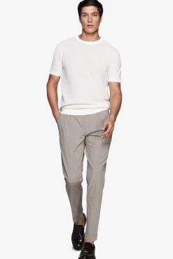 Maglia misto lino armaturata panna
