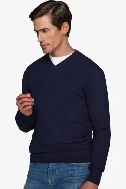 Maglia scollo a V blu
