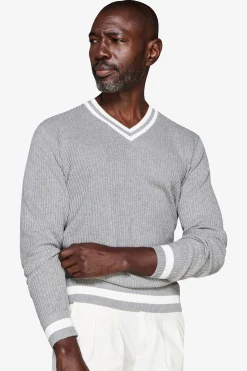 Maglia scollo a V grigia DNJ