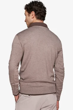 Maglia scollo a V tortora