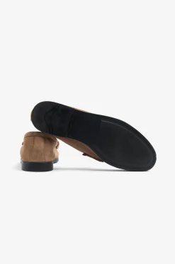 Mocassino scamosciato bocca di leone beige