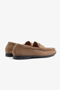 Mocassino scamosciato bocca di leone beige